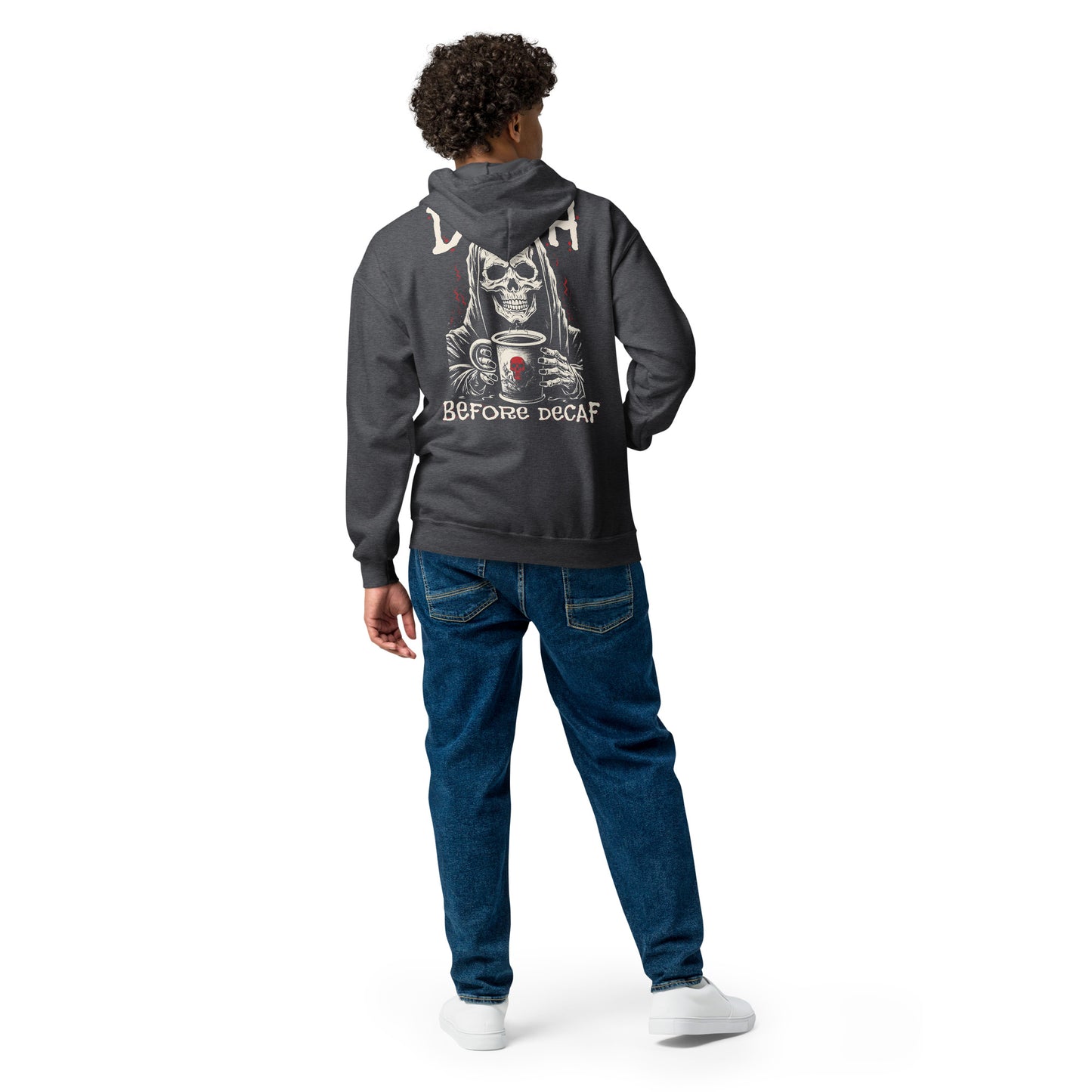 Death Before Decaf #1 Unisex heavy blend zip hoodie