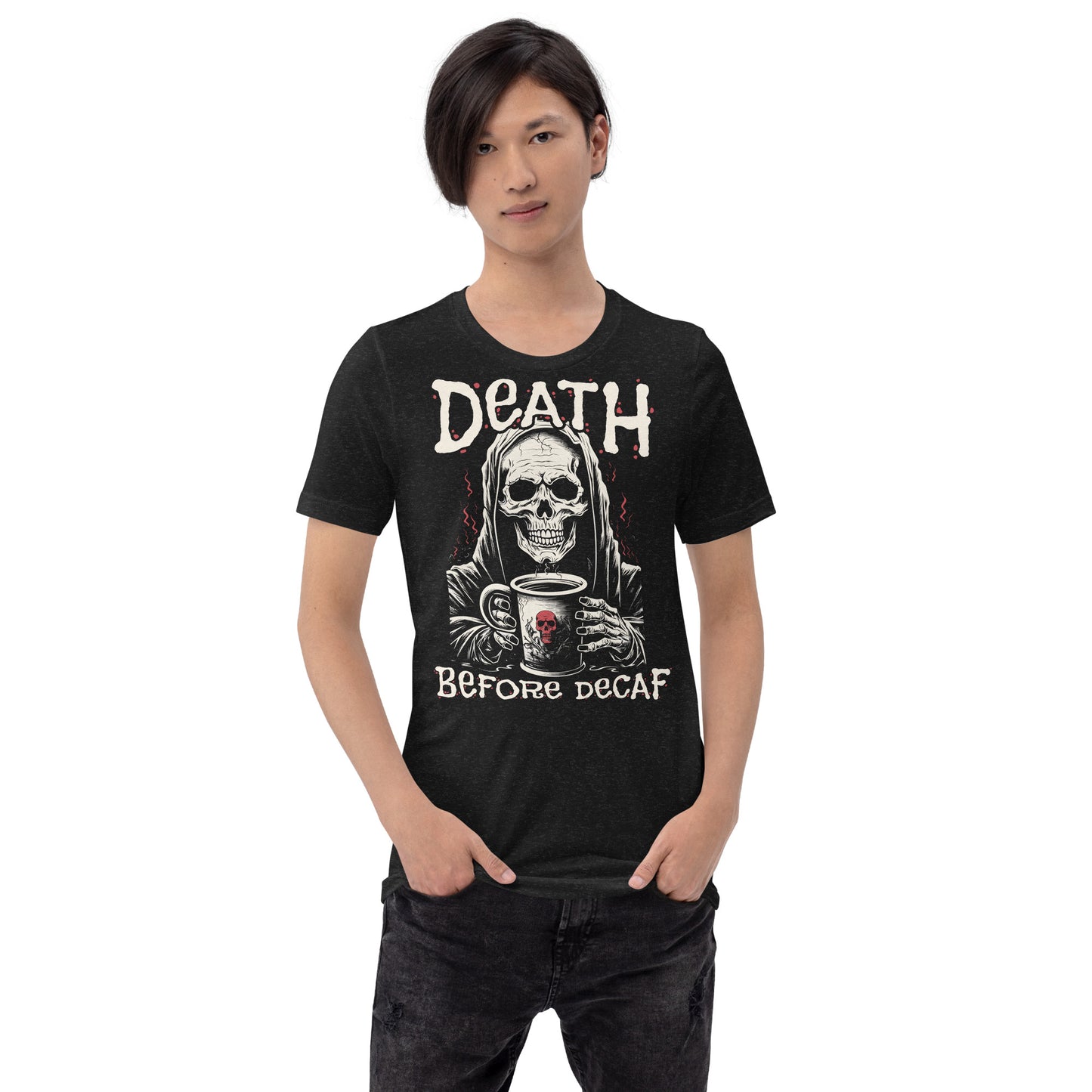 Death Before Decaf #1 Unisex Short Sleeve T-shirt